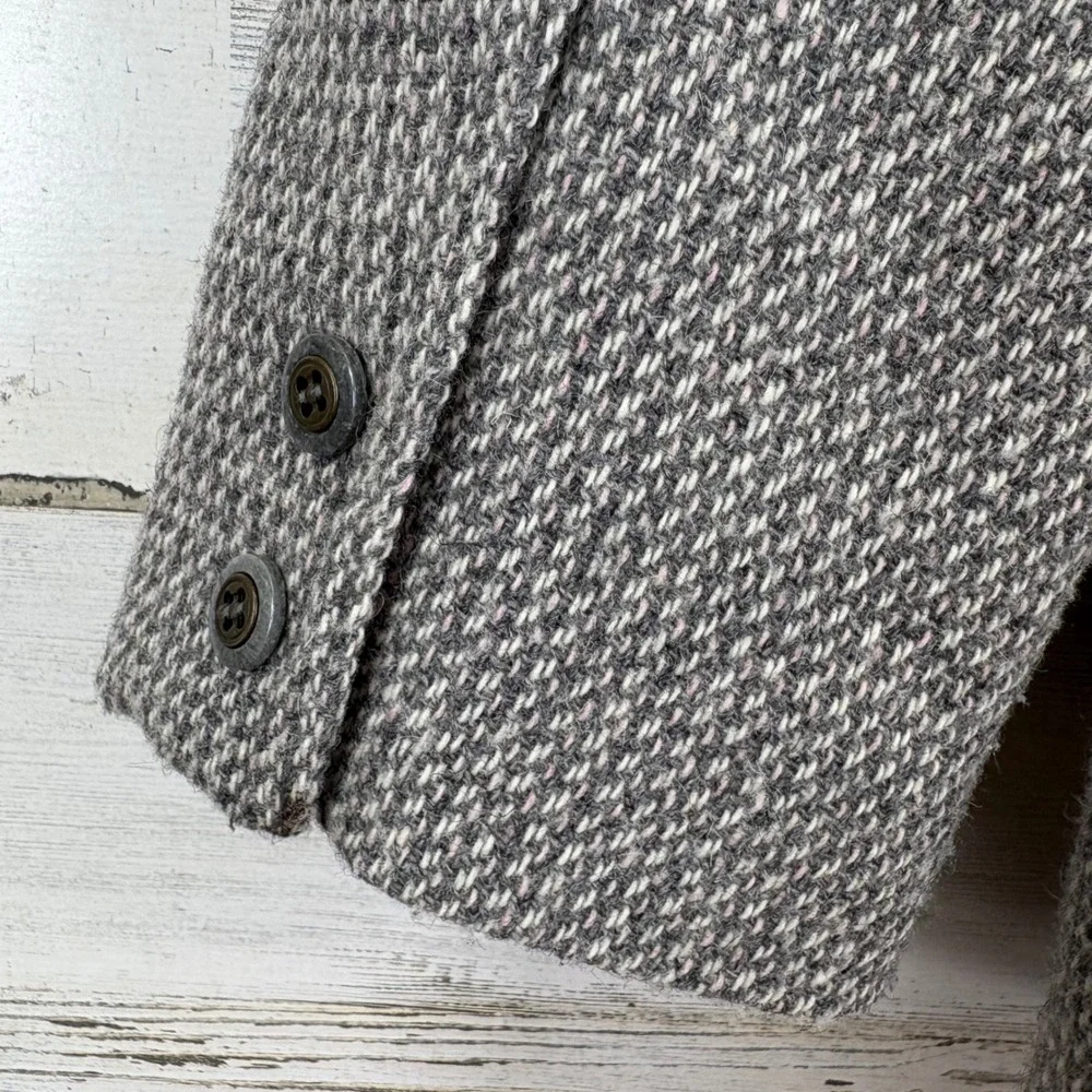 Lizwear Womens Soft Tweed Blazer Jacket‎ Gray Wool Mohair Blend Textured Size 12